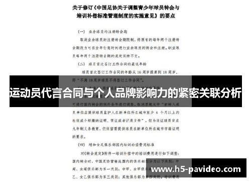 运动员代言合同与个人品牌影响力的紧密关联分析